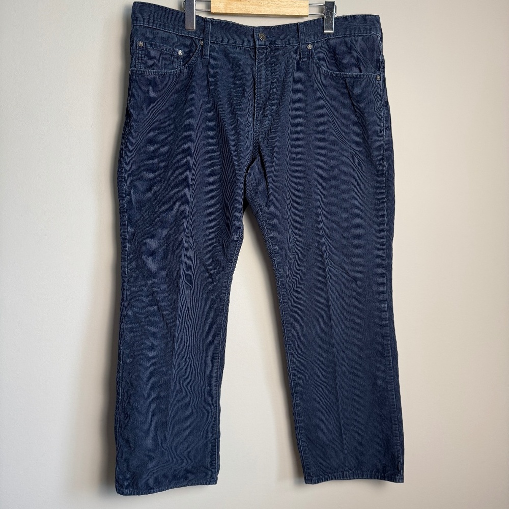 Old Navy Men's Casual Corduroy Pants Blue 38x30 Flat Front Chino‎ Pockets